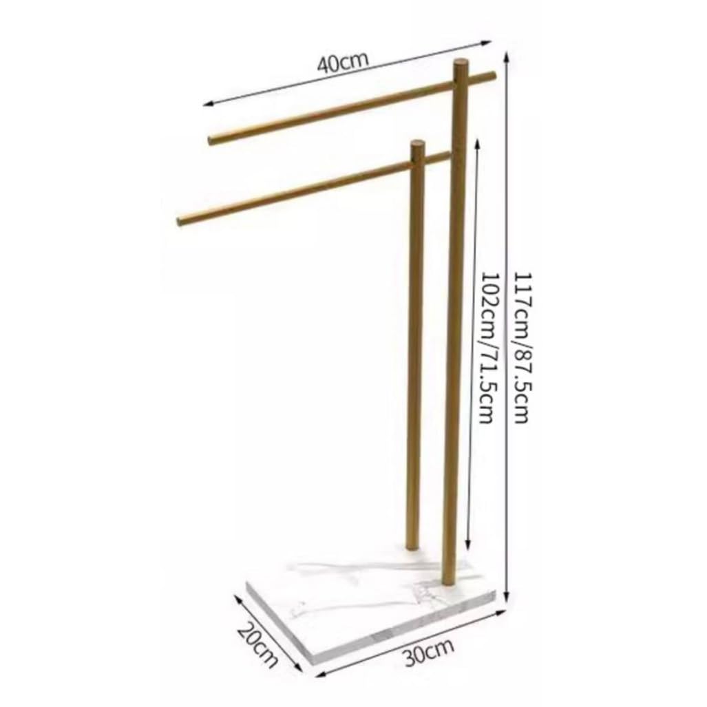 Genérico Toallero Independiente, Soporte para Toallas de baño de 2 Niveles de aleación Inoxidable en Forma de L con Base Pesada, Barra Alta para Toallas de Ducha para Uso en baño y Piscina