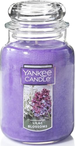 Yankee Candle Lilac Blossoms Scented Classic 22oz Large Jar Single Wick Candle Over 110 Hours of Burn Time Perfect for Gifting Gatherings and Seasonal Decorations