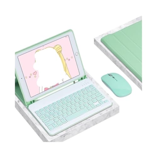 Funda para iPad Air 4 y 5 con teclado y ratón inalámbrico verde