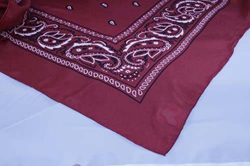 Wyoming Traders Bandana Print Cowboy Wild Rag 100% Silk Scarf Multiple Colors 34.5" and 42." (Red, 42 Inch)3