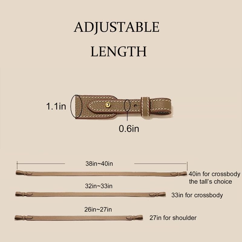 Leder-Schultergurt für Hermes Picotin/Lindy/Evelyne, verstellbarer Crossbody-Taschen-Ersatz (S33in-Etoupe)