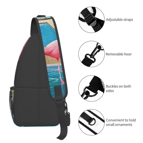 Bolso cruzado casual para hombres y mujeres negro miniatura 5