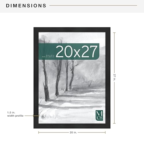 MCS Museum Posterrahmen 50 x 68 cm, Onyx-Holzmaserung, vertikaler und horizontaler Wandbehang, großer Bilderrahmen für Fotos… – Ansicht 5
