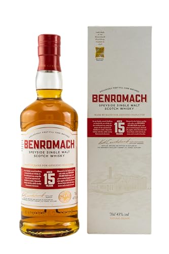 Benromach Whisky 15 Years Speyside Single Malt Scotch Whisky in Geschenkpackung (1 x 0.7 l)