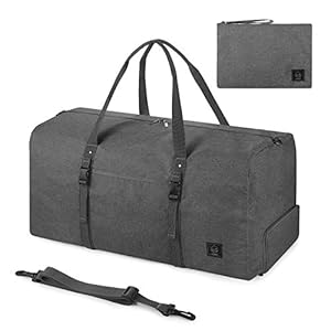 GAGAKU Opvouwbare reistas, opvouwbare reistas, reistas, duffle bag met schoenenvak, ultralicht, nylon reistas, Grijs…