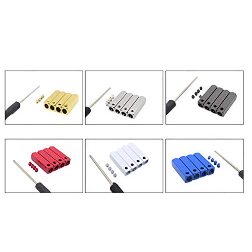 DECKER DIY Metal Aglets Shoelace Accessories Tips head Quadrilateral -Set of Four Tips and Screws - Screwdriver included (Silver)
