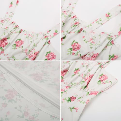 Image of Belle Poque Vintage Floral Dress for Women 2026 Summer A-line Sleeveless Flowy Midi Elegant Wedding Guest Cocktail Dress