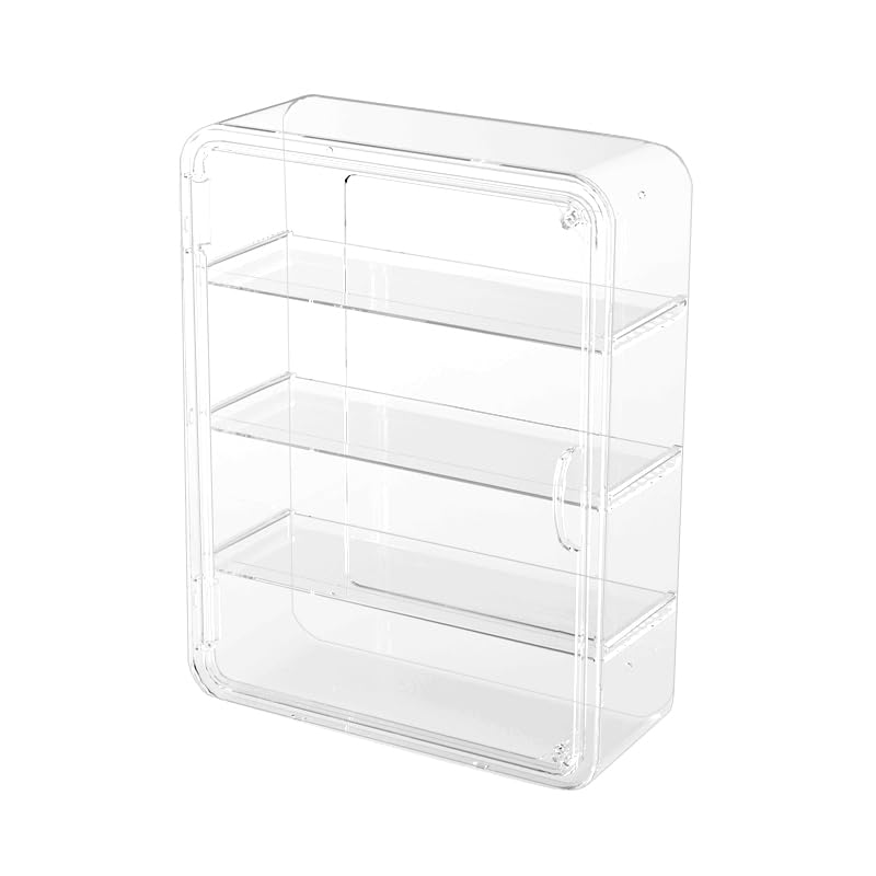 Image of BOHOIDEE 4 Tiers Clear Display Case for Figures, Acrylic Storage Organizers Box with Magnetic Door, Wall-Mounted Dustproof Showcase for Collectibles Action Figure