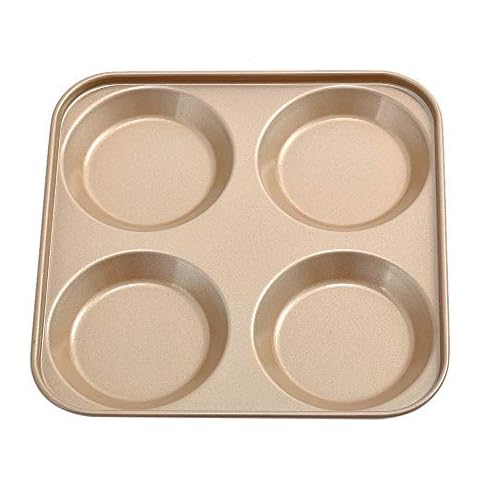 Yorkshire Pudding Tray Non Stick, 4 Cup for Oven,Robust Carbon Steel with PFOA & BPA Free, 24 cm Cover