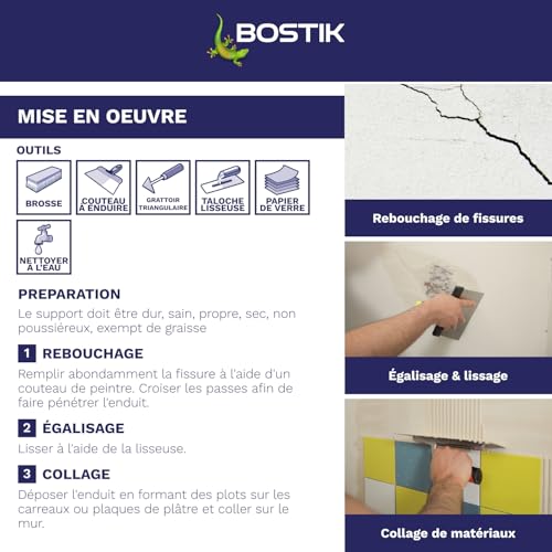 Enduit mural blanc intérieur extérieur BOSTIK pour rénover la maison