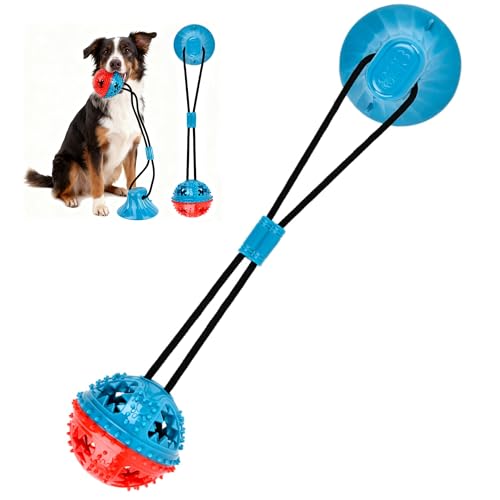 OTYMIOW Palla Giocattolo Cani con Ventosa, Giocattoli da Masticare, Gioco Cane Multifunzionale con Corda Elastica, Palla Masticare Denti, Palline Masticare per Cane per Pavimenti Piastrelle Pareti