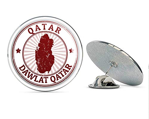 Qatar Map Grunge Stamp Round Metal 0.75