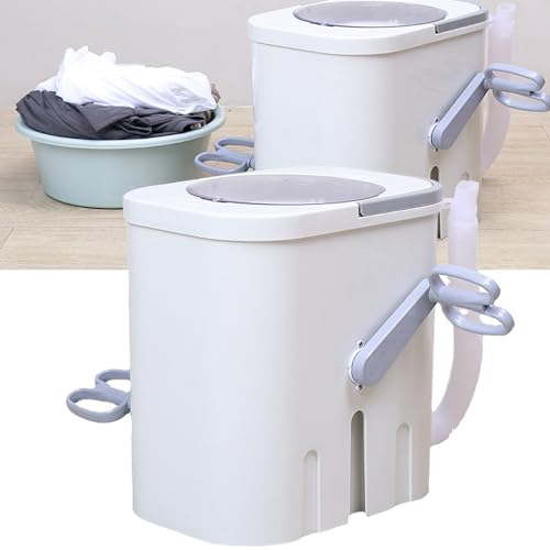 QYLTTDM Mini Lavadora de manivela, Lavadora giratoria con Pedal de manivela, Lavadora de Fitness con Mango extraíble, Lavadora portátil para Dormitorio, apartamento, RV