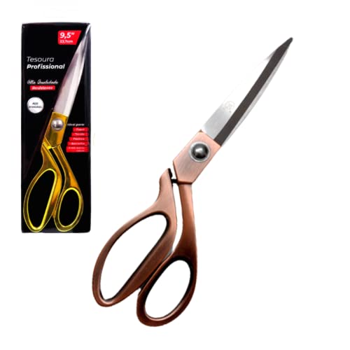 Tesoura Profissional Alfaiate Aço Inox Costura Roupa Tecido Arremate Artesanato 23cm