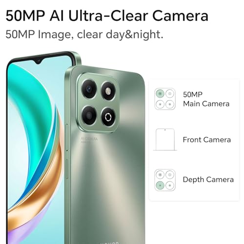 HONOR X6b Smartphone 4Go 128Go, 5200mAh Batterie, Appareil Photo 50MP, 6.56' 90Hz TFTLCD, Android 14, Double Sim, NFC,Noir