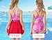 WhizBuzz Swimsuits with Skirt for Girls 3t 4t One Piece Sleeveless Rose Yellow Tie Dye Bating Suit UPF 50+ Swimwear