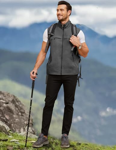 Image of Gihuo Mens Vest Casual Lightweight Vests Summer Sleeveless Jackets for Travel Hiking Fishing