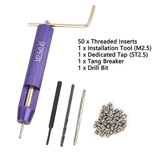 50pcs Thread Repair Installation Kit Stainless Steel Helicoil Type Set M2.5 x 2D