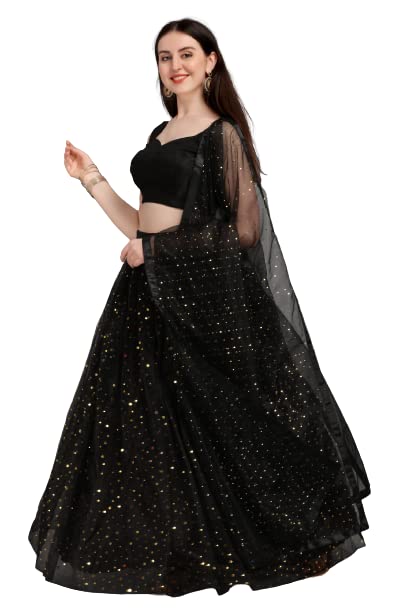Jinnar Women's Net Semi-stitched Lehenga Choli