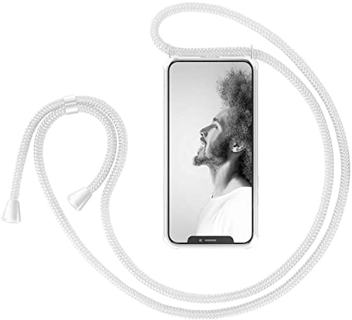 Carcasa con cordón para iPhone 13 Pro Silicona Airbags Transparente (blanco)