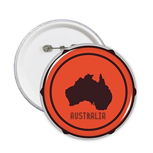 Badge bouton Australie avec carte rouge et emblème noir XXL 5Pcs
