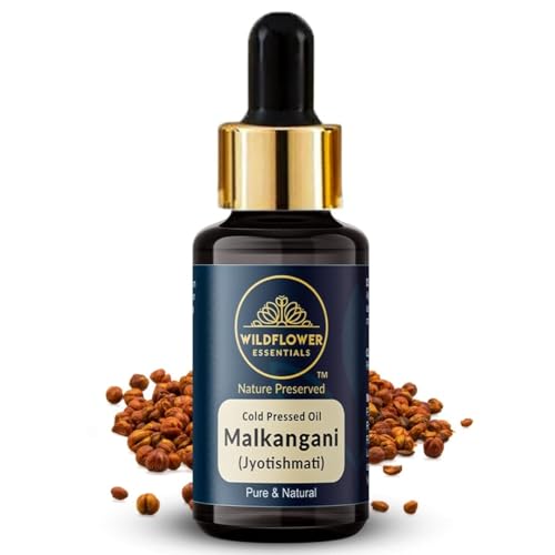 Image of Malkangani Oil (Jyotishmati) Pure & Natural Cold Pressed Carrier Oil (Celastrus paniculatus) For Hair, Skin, Body, Face 30ml