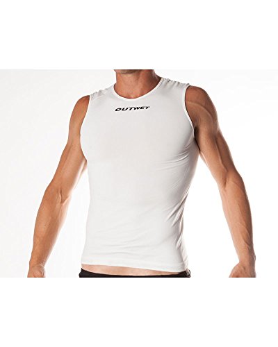 Shark Outwet-1-Maglia Senza Maniche da Uomo, Colore: Bianco, Taglia S-M