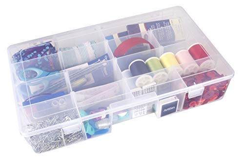 Image of ArtBin 6980AG XL Solutions Box with Dividers, Art & Craft Organizer, [1] Plastic Storage Case, Clear