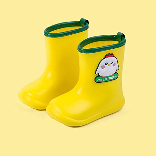 EnJoCho Toddler Rain Boots for Kids,Unisex Kids Shoes for Boys Girls Cartoon Rubber Waterproof Rain Shoes Rain Boots (Yellow-01, 4-5 Years)3