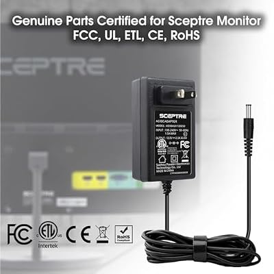 Kado AC/DC Adapter 12V-2.5A 30W Power Cord Genuine Parts Made for Sceptre Monitor C248W-FW100T C248W-1920RN E205W-16003RT E225W-19203R E225W-FPT E248W-19203R E248W-FW100T E248W-FP100T E248W-FPT Series