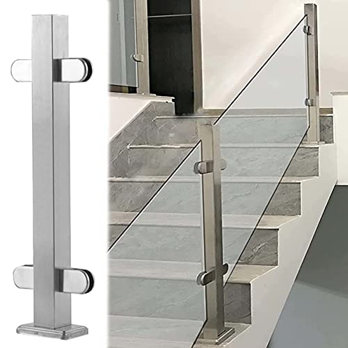 Abrazadera de panel de vidrio y poste inoxidable para renovar escaleras de loft