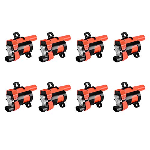 ENA 8 Round Red Ignition Coil Pack V8 5.3 6.0 Compatible with GMC Chevy Silverado 1500 2500 Tahoe Suburban Express Sierra Yukon Savana Escalade 2000 2001 2002 2003 2004 2005 2006 Replaces# UF262 D585 -  ENAIC121308J