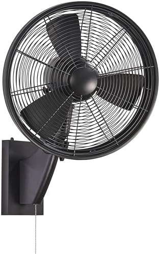 MINKA-AIRE F307-MBK Anywhere 16" 3-Blade Oscillating Fan in Matte Black Finish with Matte Black Blades