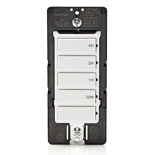 Leviton Countdown Timer Switch for household lights, heaters and exhaust fans, 30 min, 1-2-4 hour,...