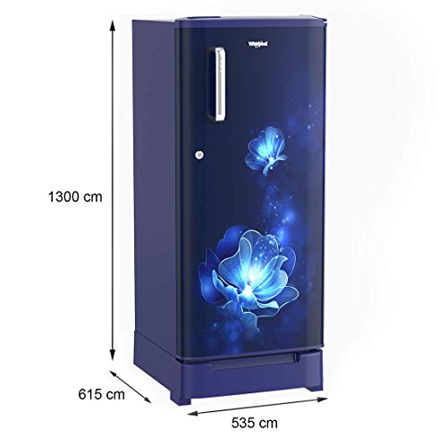 Image of Whirlpool 184 L 4 Star Inverter Direct-Cool Single Door Refrigerator (205 WDE ROY 4S Inv SAPPHIRE RADIANCE-Z, Blue, Base Stand with Drawer, 2023 Model)