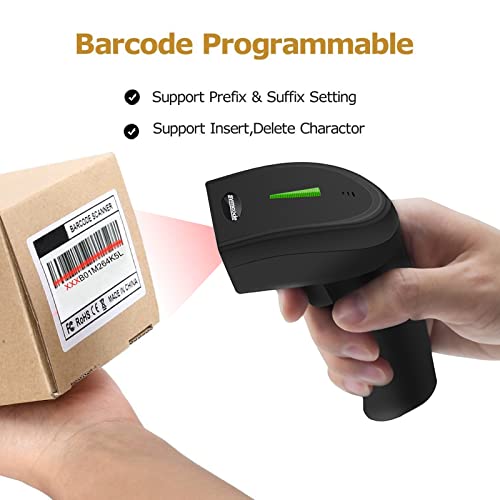 USB Wireless 1D Barcode Scanner,Symcode Handheld Laser Barcode Reader Scanner(2.4GHz Wireless & USB2.0 Wired) with Receiver Storage of up to 10000 Code - Thumbnail 5