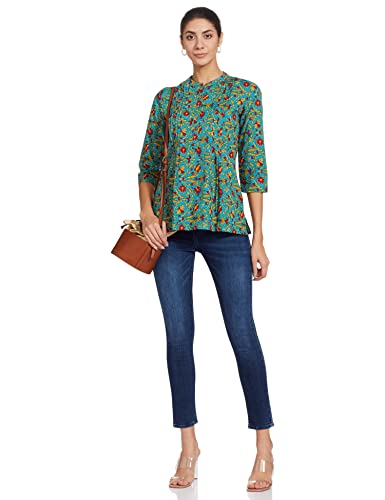 Image of Amazon Brand - Myx Women Cotton Regular Fit Casual Kurti (Available in Plus Sizes)