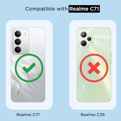 Image of Pikkme Back Cover for Realme C71 PC + TPU Clear Transparent Raised Edges Shockproof Protective Phone Bumper Case(Transparent)