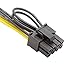 YiKaiEn 6 Pin Female to 8 Pin Male Video Card GPU Power Supply Cable (8.6inch 22cm)