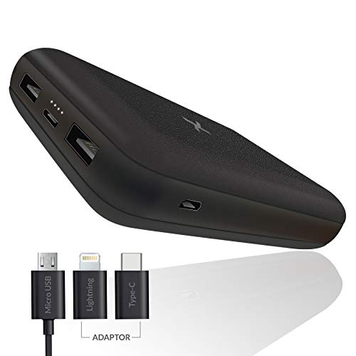 BAXET usefulness accessories Powerbank 10000mAh MULTIPORT | Caricatore Portatile Ultra Compatto a Ricarica Veloce | Power Bank Fast Charge Alta capacità | Carica Batterie Portatile Universale