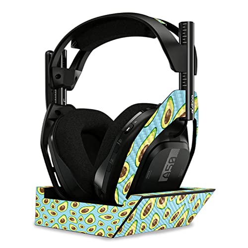 Image of MightySkins Carbon Fiber Skin Compatible with Astro A50 Wireless Headphones + Base Station (Gen 4) - Blue Avocados | Protective, Durable Textured Carbon Fiber Finish | Easy to Apply | Made in The USA