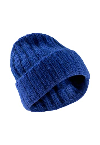 HALLHUBER Strickmütze im Flauschigen Mohair-Mix Cobalt Blue, One Size Cover
