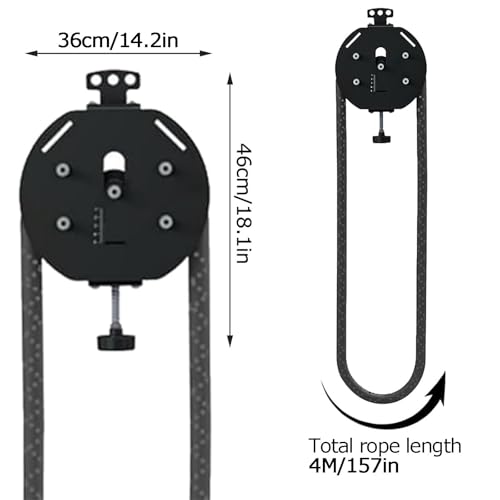 Image of Endless Rope Trainer, Portable Cable Pulley System, Pulley Cable Machine System with Adjustable Resistance, for Muscle Endurance Upper Extremity Training Aerobic Exercise
