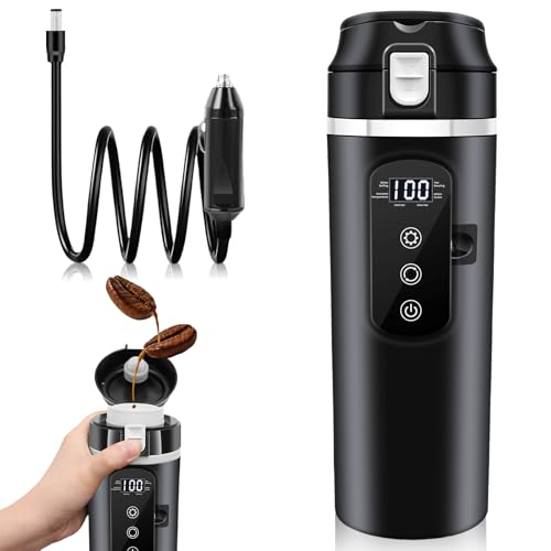Reise Wasserkocher Auto, Fahrzeug Beheizter Wasserkocher, Auto Heizbecher, 12V/24V, 500ml Wasserkocher Für Auto, Auslaufsicher, Mini Tragbare Elektrische Wasserbecher Für Auto Lkw Camping(Schwarz) Reise Wasserkocher Auto, Fahrzeug Beheizter Wasserkocher, Auto Heizbecher, 12V/24V, 500ml Wasserkocher Für Auto, Auslaufsicher, Mini Tragbare Elektrische Wasserbecher Für Auto Lkw Camping(Schwarz)
