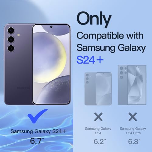 Image of JETech Privacy Tempered Glass Screen Protector Guard for Samsung Galaxy S24+ / S24 Plus 5G with Camera Lens Protector, Anti-Spy, Fingerprint ID Compatible, 2-Pack Each