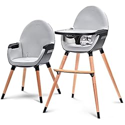 Trona Kinderkraft Fini Opiniones kk Kinderkraft FINI Trona bebé 2 en 1, Silla Infantil, Portatil, Patas de Madera, Bandeja Ajustable, Fácil de limpiar, para niños, Negro