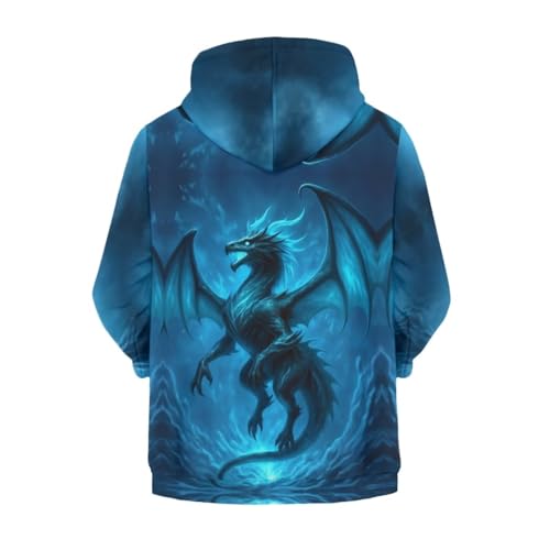 3D Dragon Theme Boys Girls Zip Up Hoodie Comfy Long Sleeve with Pockets Casual Kid Hooded Sweatshirts 8-16 Years 7