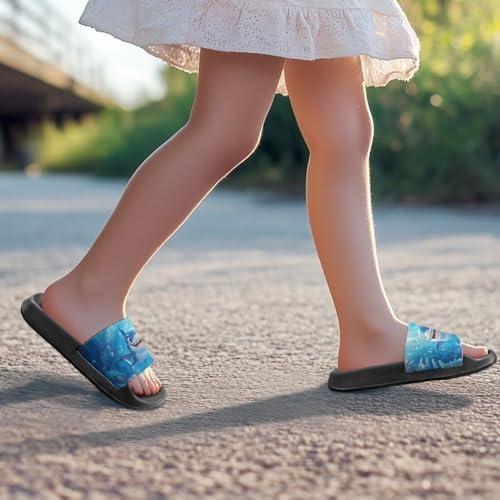 Image of Boy & Girls Slide Sandals Kids Shower Shoes Non Slip Summer Slippers Beach Sandals