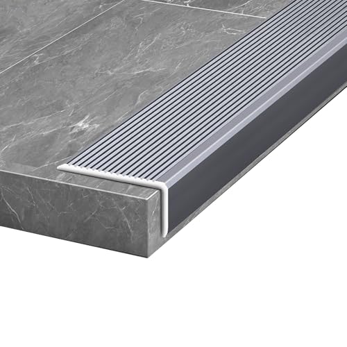 Profilé d'angle en aluminium de 900 mm gris pour la protection de bord d'escalier