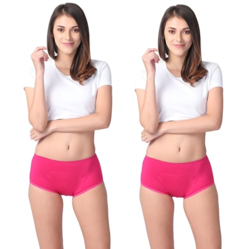 Image of Adira | Period Panty Boxer for Women | Boxer Fit for High Flow | with Support Patch for Pad | Leakproof & Skin Friendly | for School, Travel & Work | Patented | Pack of 2
